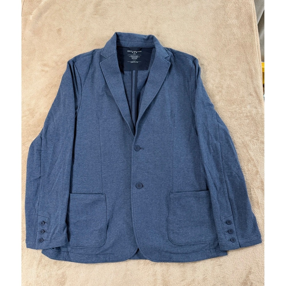 Mack Weldon ACE Blazer Men's Size Large Blue Jacket Stretch 2 Button EUC